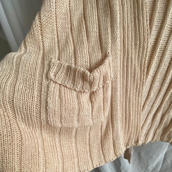 Erica Tanov Pima Cotton Lounge Cardigan in Natural, Large - Picture 11 of 12